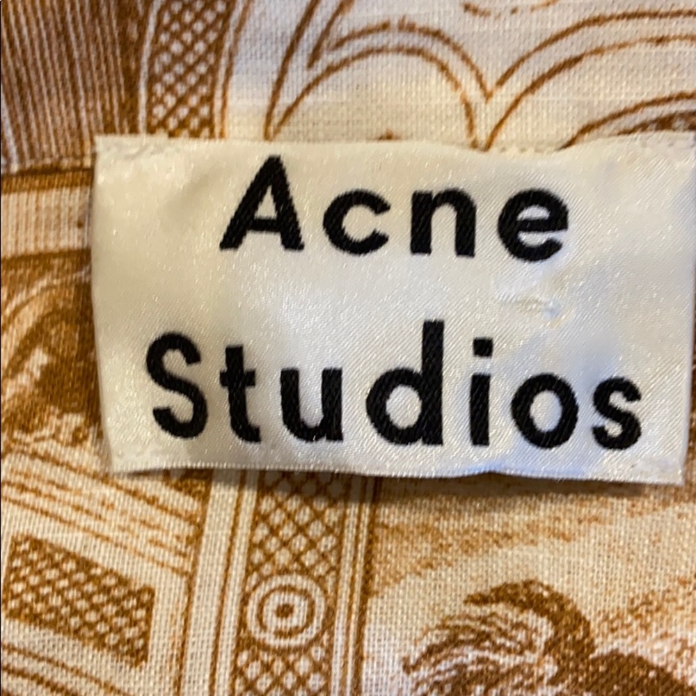 Acne Studio Linen Print Buttoned Shirt Dress M - Picture 13 of 16